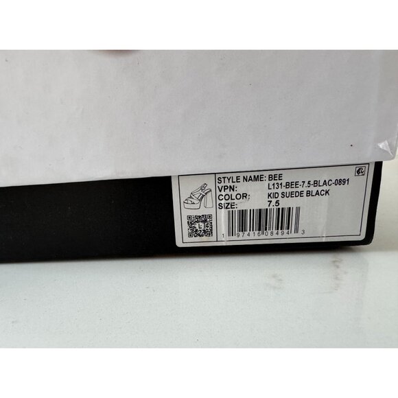 Larroude NIB Bee Platform Sandal in Black Suede Size 7.5 - Picture 7 of 7